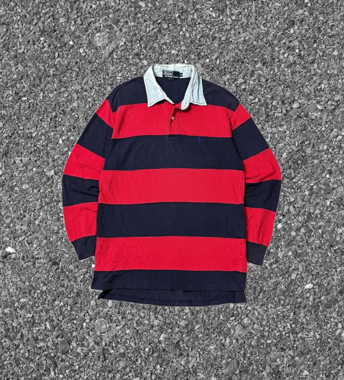 90s 폴로 랄프로렌 럭비티 배색 pk 카라티 상품이미지1