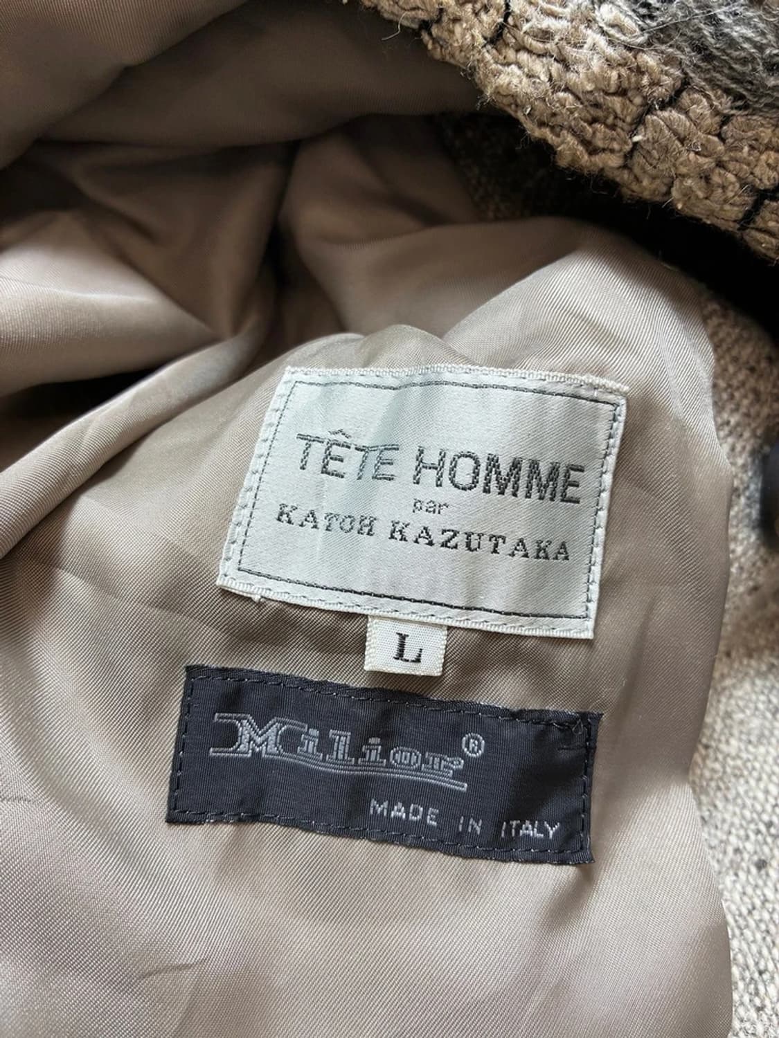 테테옴므 00's 울 혼방 부클레사 더블 코트 PN8036 상품이미지7