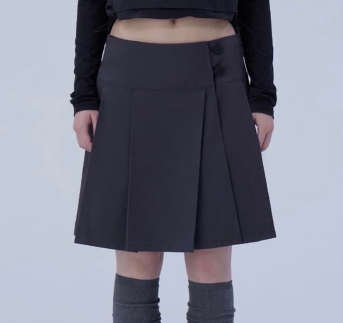 미세키서울 미디 랩 스커트 차콜 2사이즈 상품이미지1