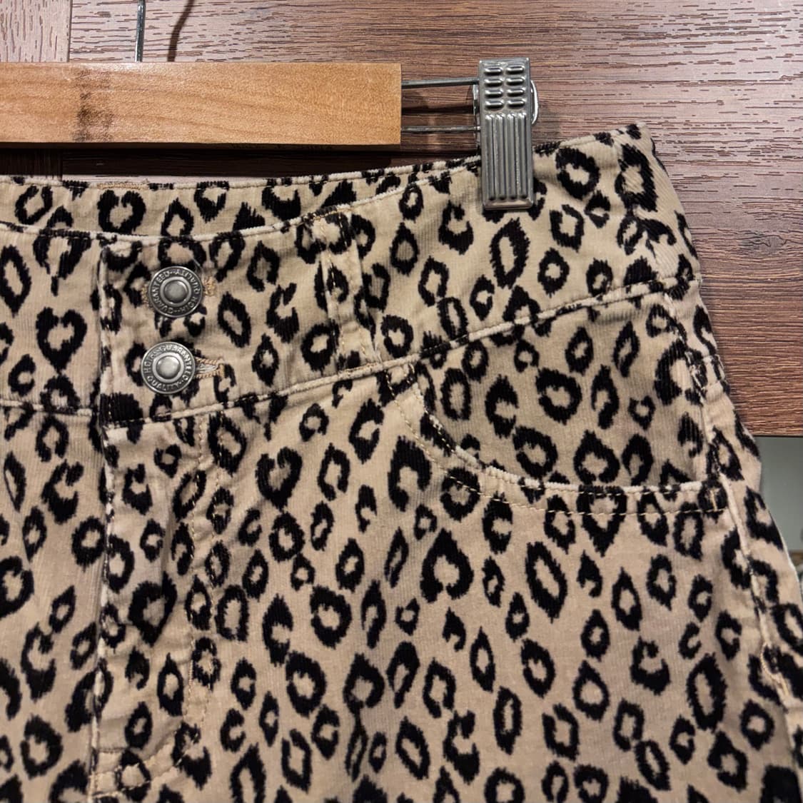 COLZA 코듀로이 레오파드 호피 핫팬츠 로우라이즈 갸루 상품이미지4