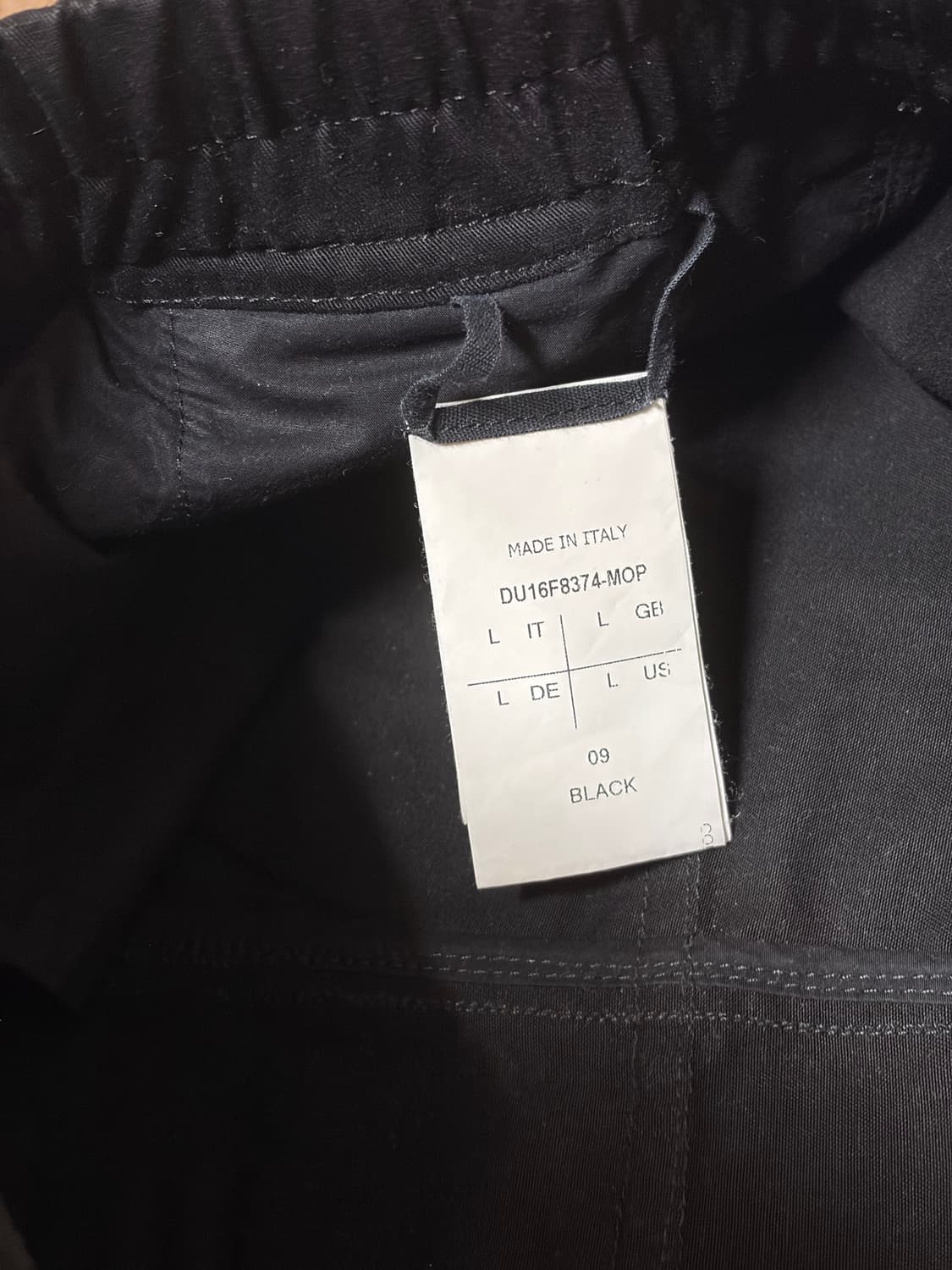 Rick Owens DARKSHDW 면바지 블랙 (DU16F8374) 상품이미지5