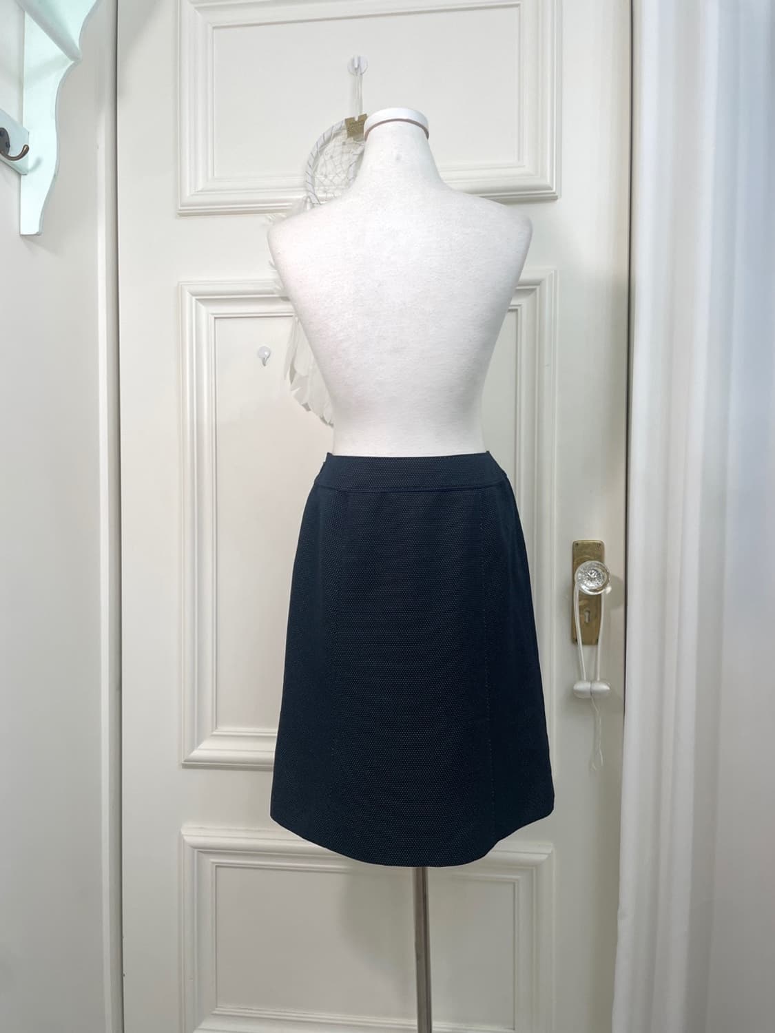 MARIE CLAIRE navy dot pattern basic midi 상품이미지3