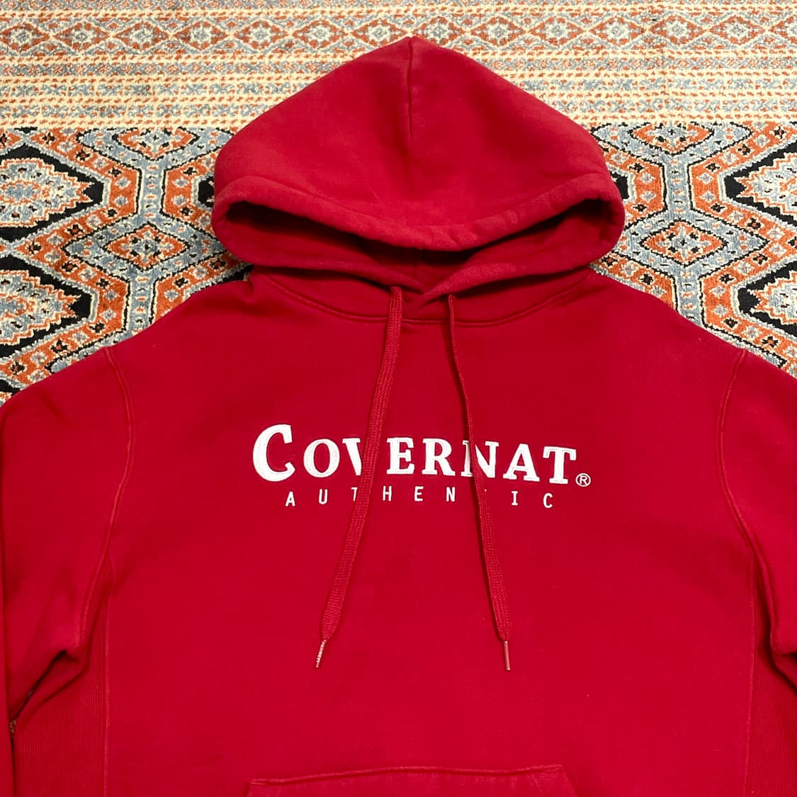 커버낫 스펠로고 레드 기모 후드티셔츠 남성L 상품이미지2