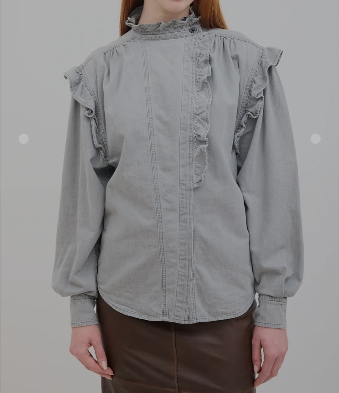 이자벨마랑 데님 프릴 셔츠 S _ 여성, 실측 확인 상품이미지1