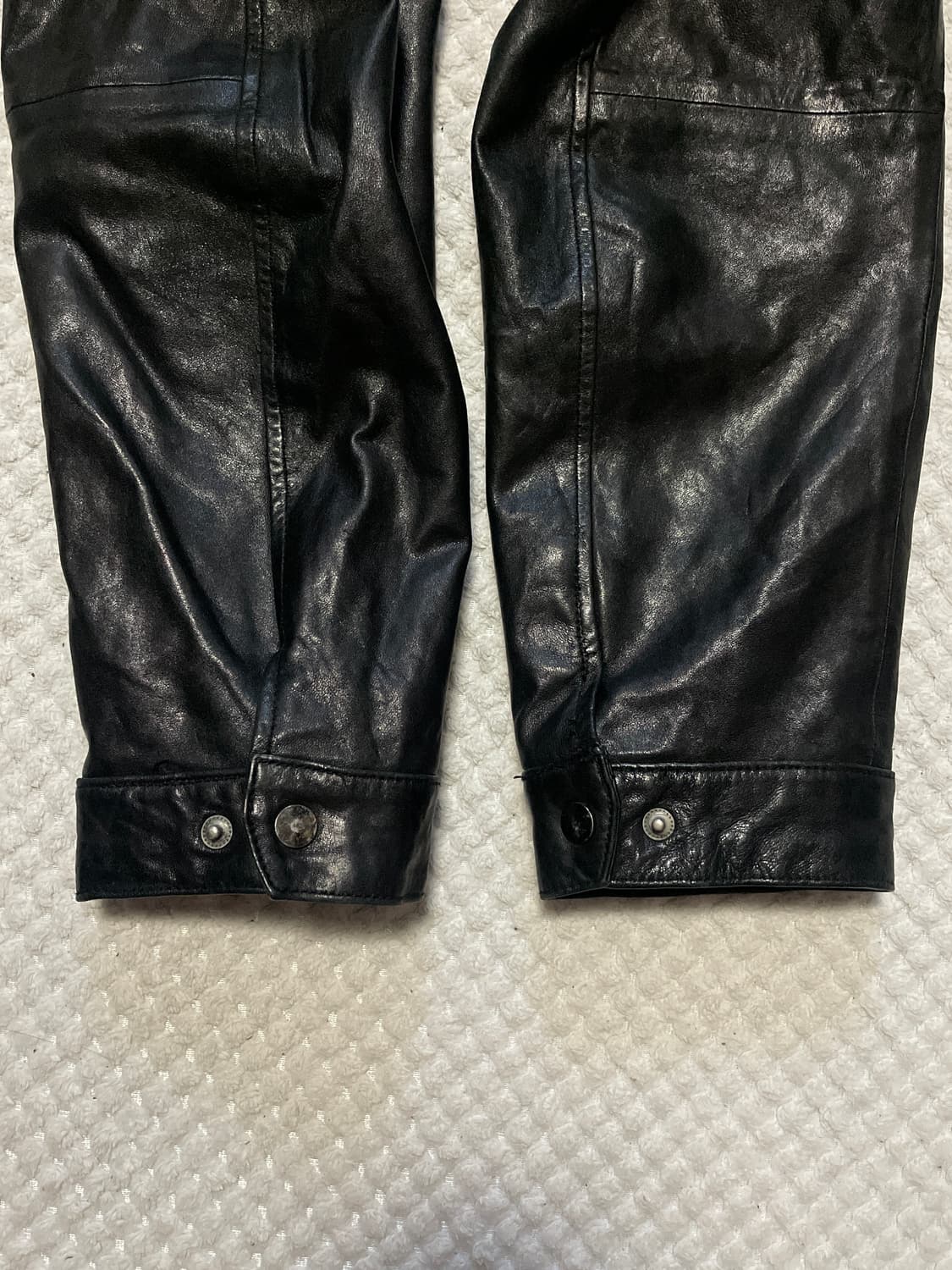 웨스턴 무드 이태리 램스킨 양가죽 절개 포켓 레더 자켓 상품이미지8