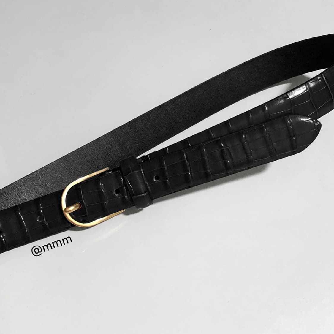[Unisex] 골드D 크로커다일 가죽 벨트 상품이미지5