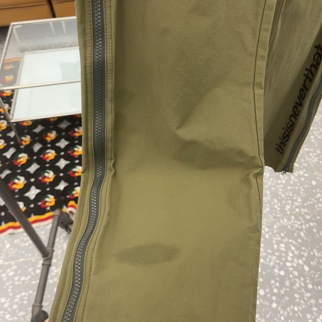 디스이즈네버댓 스트릿 힙합 사이드지퍼 말차카키 트랙팬츠 M C07876 상품이미지5