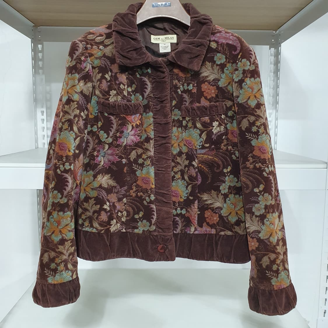 빈티지 플로럴 페이즐리 벨벳 자켓 오일릴리 에트로 모리걸 오리엔탈 그런지 상품이미지8