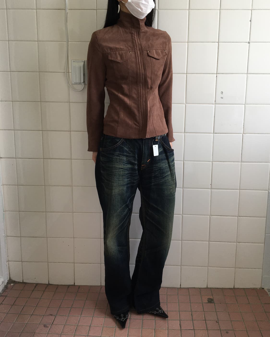 Line detail high neck jacket 상품이미지1