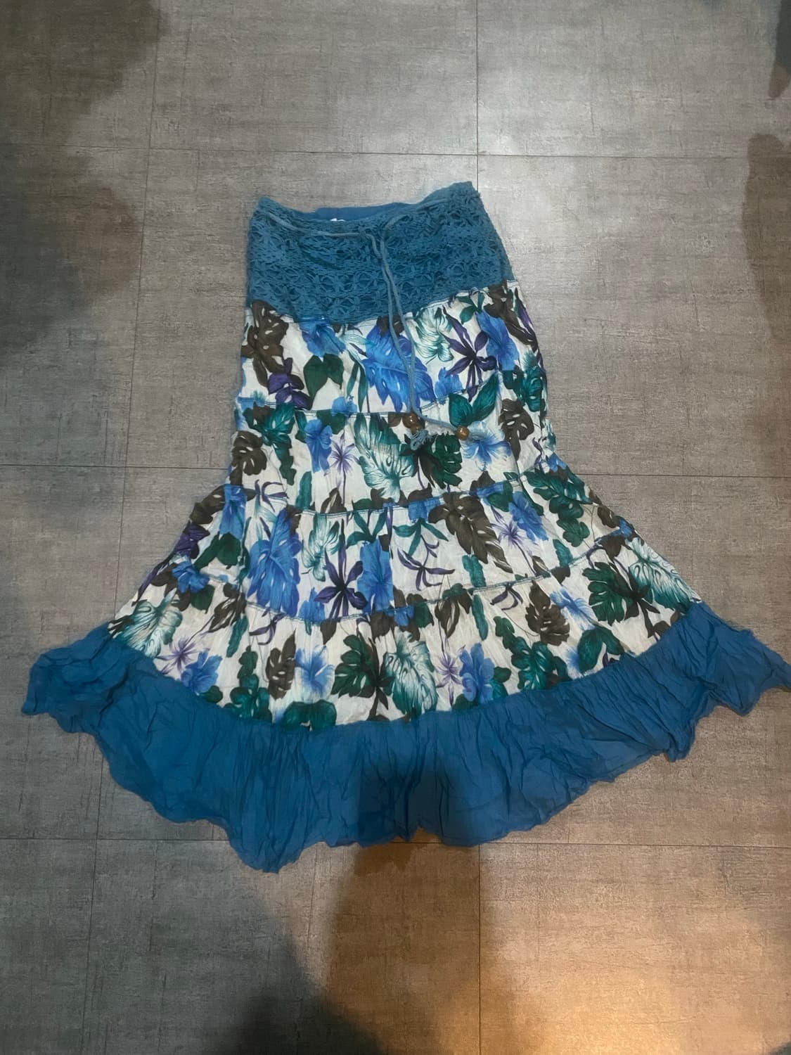 일본빈티지 달천깔페어리 인어공주보헤미안 퍼퓰럼롱스커트 상품이미지1