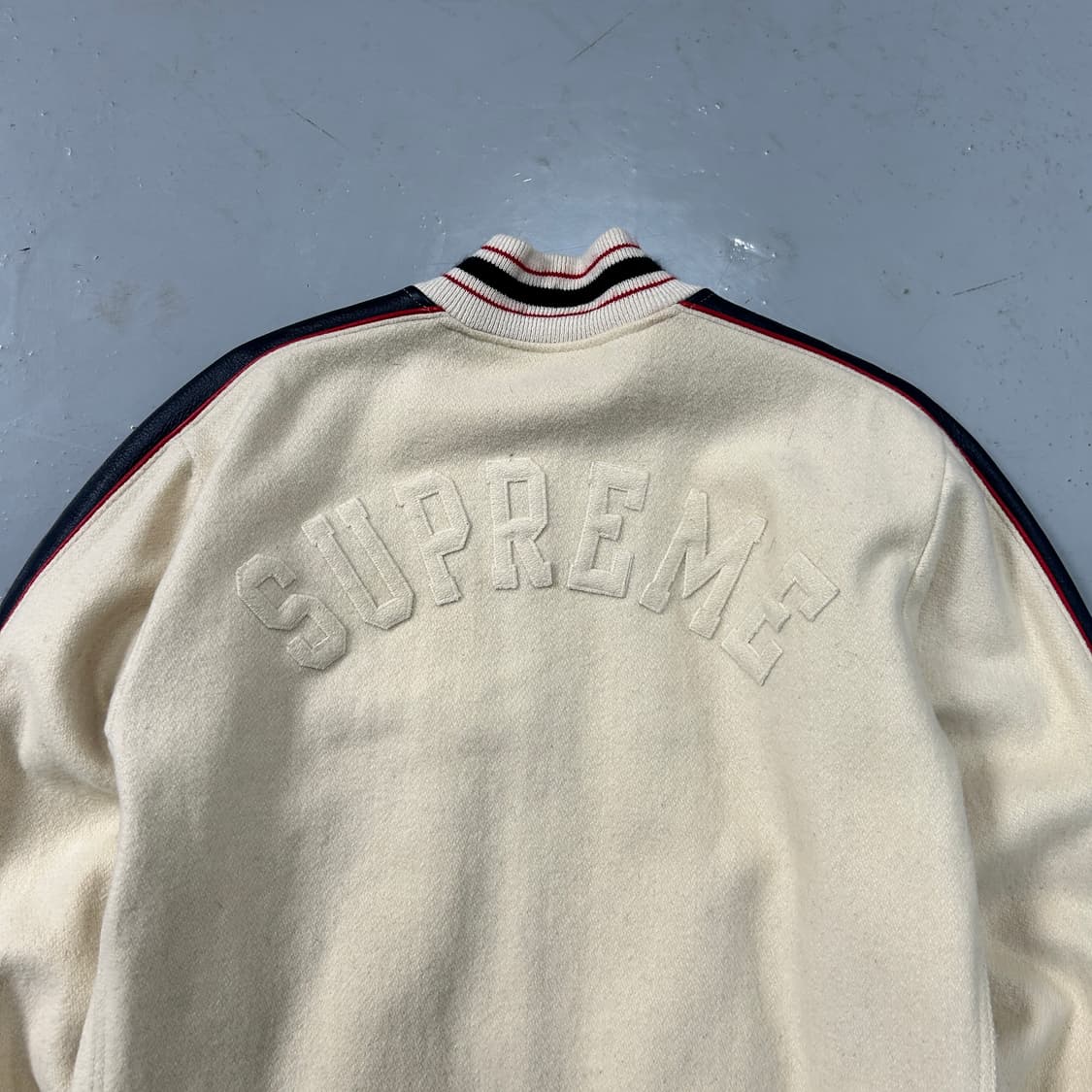 03AW 슈프림 울 레더 바시티 자켓  상품이미지6