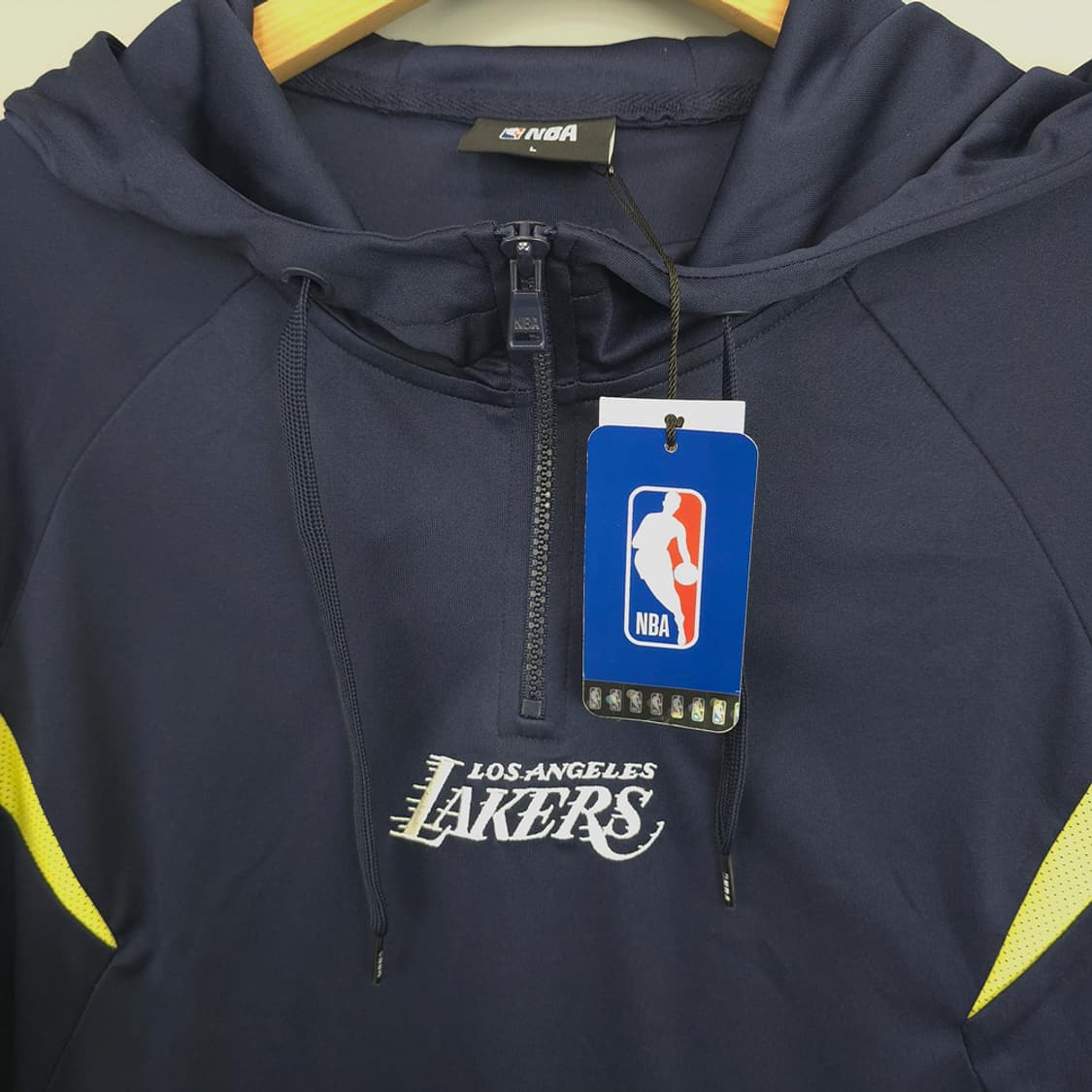 새제품) NBA LA 레이커스 하프집업 후드 반팔티 네이비 L 상품이미지3