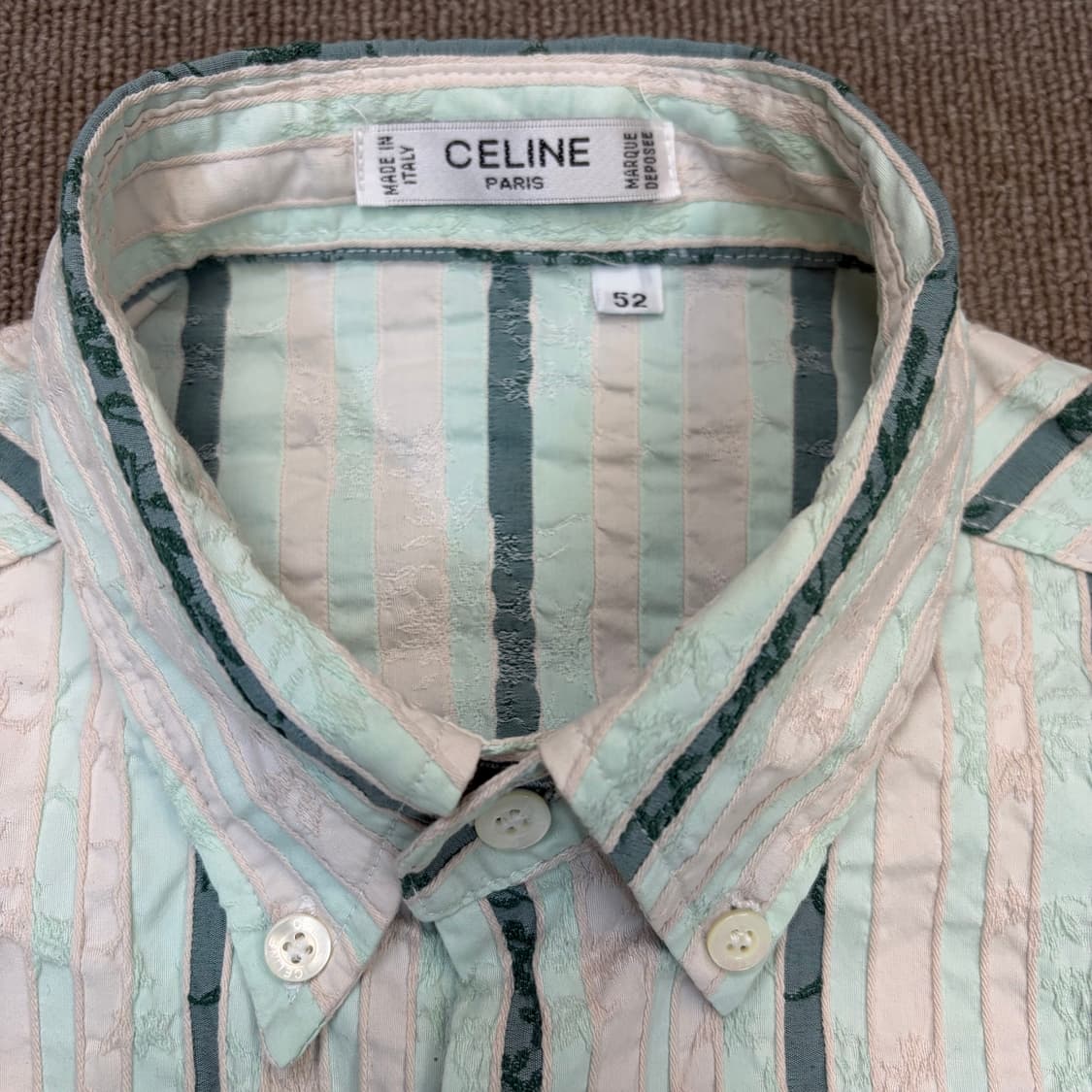 90’s Celine 셀린느 빈티지 스트라이프 플로럴 셔츠 52 상품이미지2