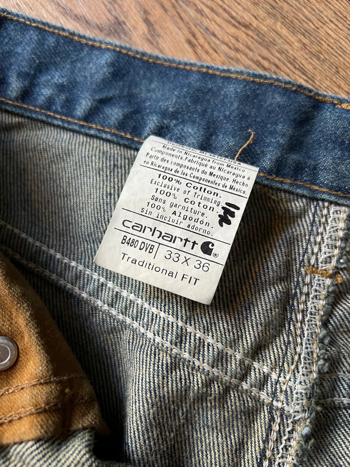 [33]칼하트 USA 다크블루 워크 데님 팬츠 상품이미지4