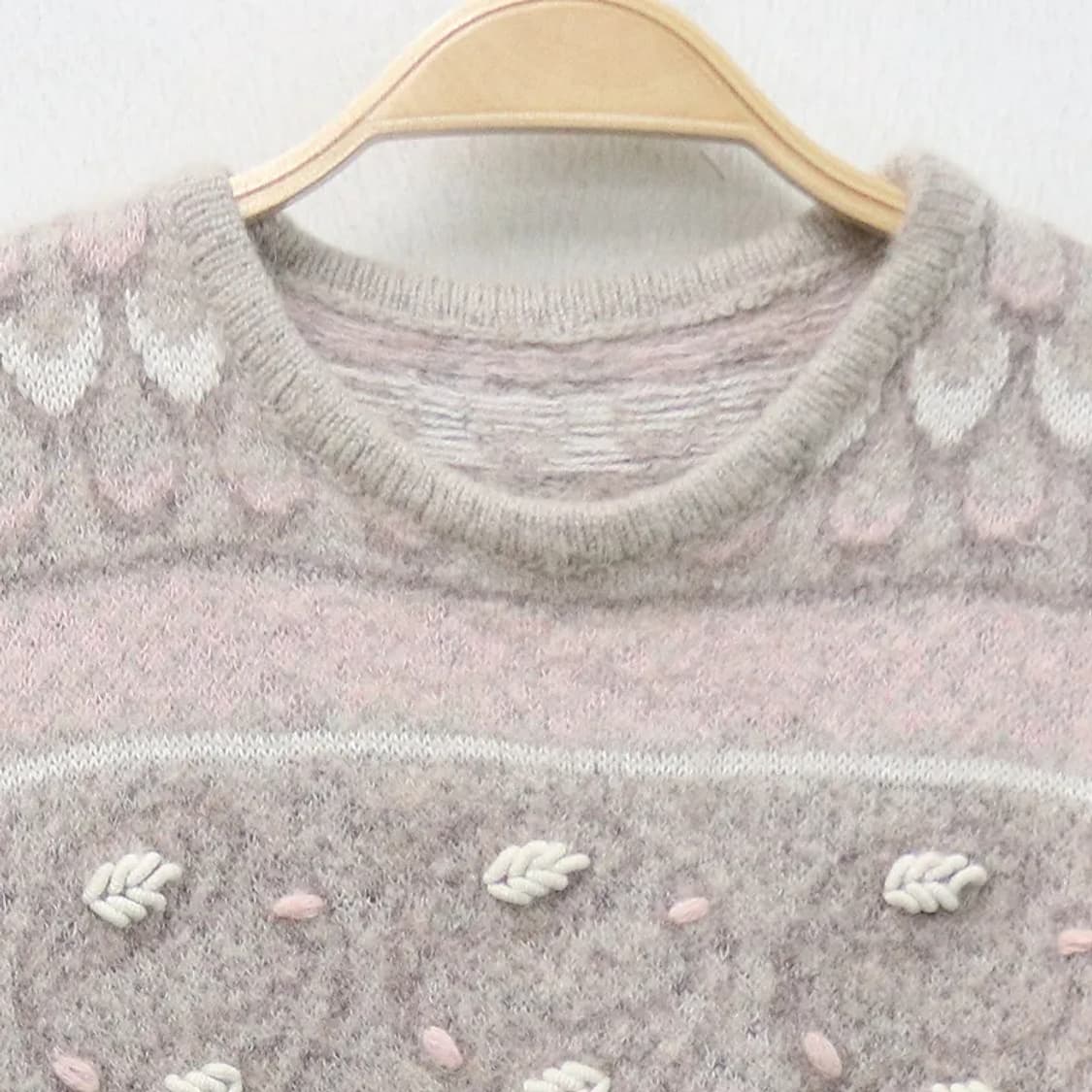 딸기우유 울 패턴 니트 64229 상품이미지5