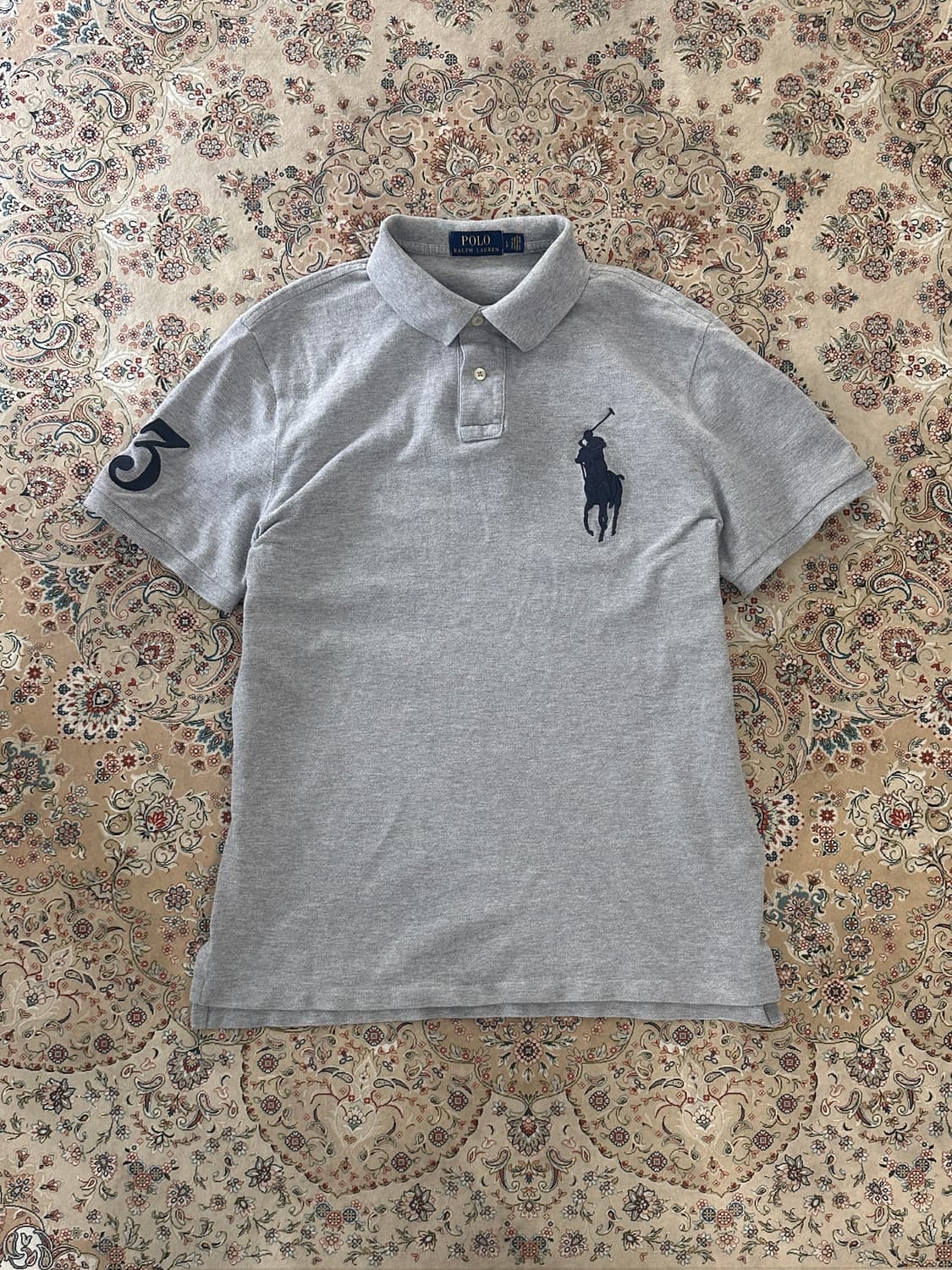 폴로 랄프로렌 그레이/네이비 빅포니 카라티 상품이미지1