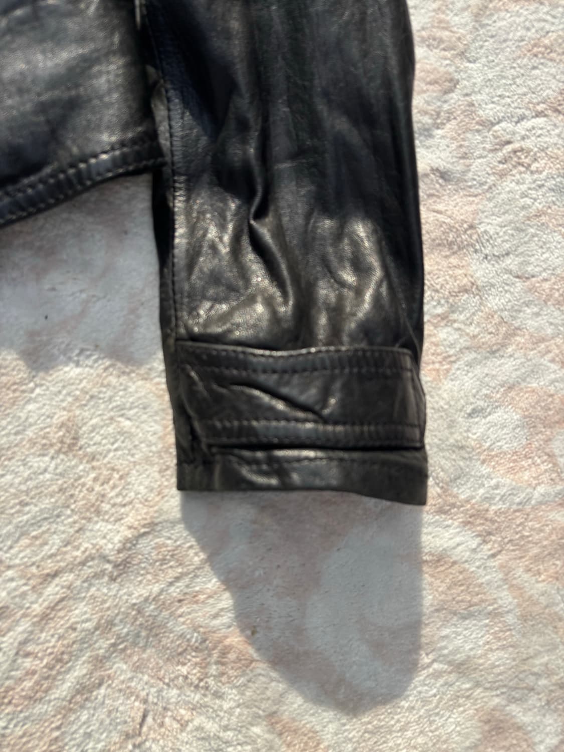 BUCKAROO y2k 리얼레더 크롭 더블라이더자켓 상품이미지4