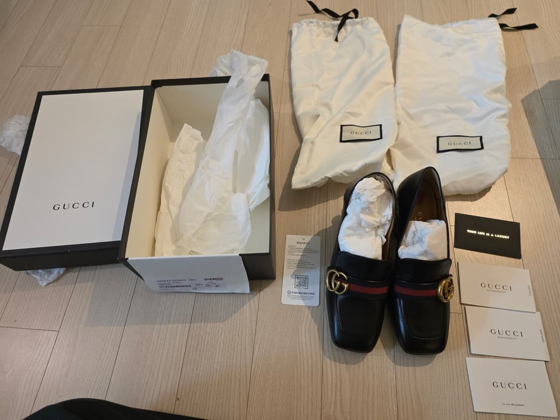 구찌 마몬트 진주 로퍼 블랙 36.5 상품이미지5