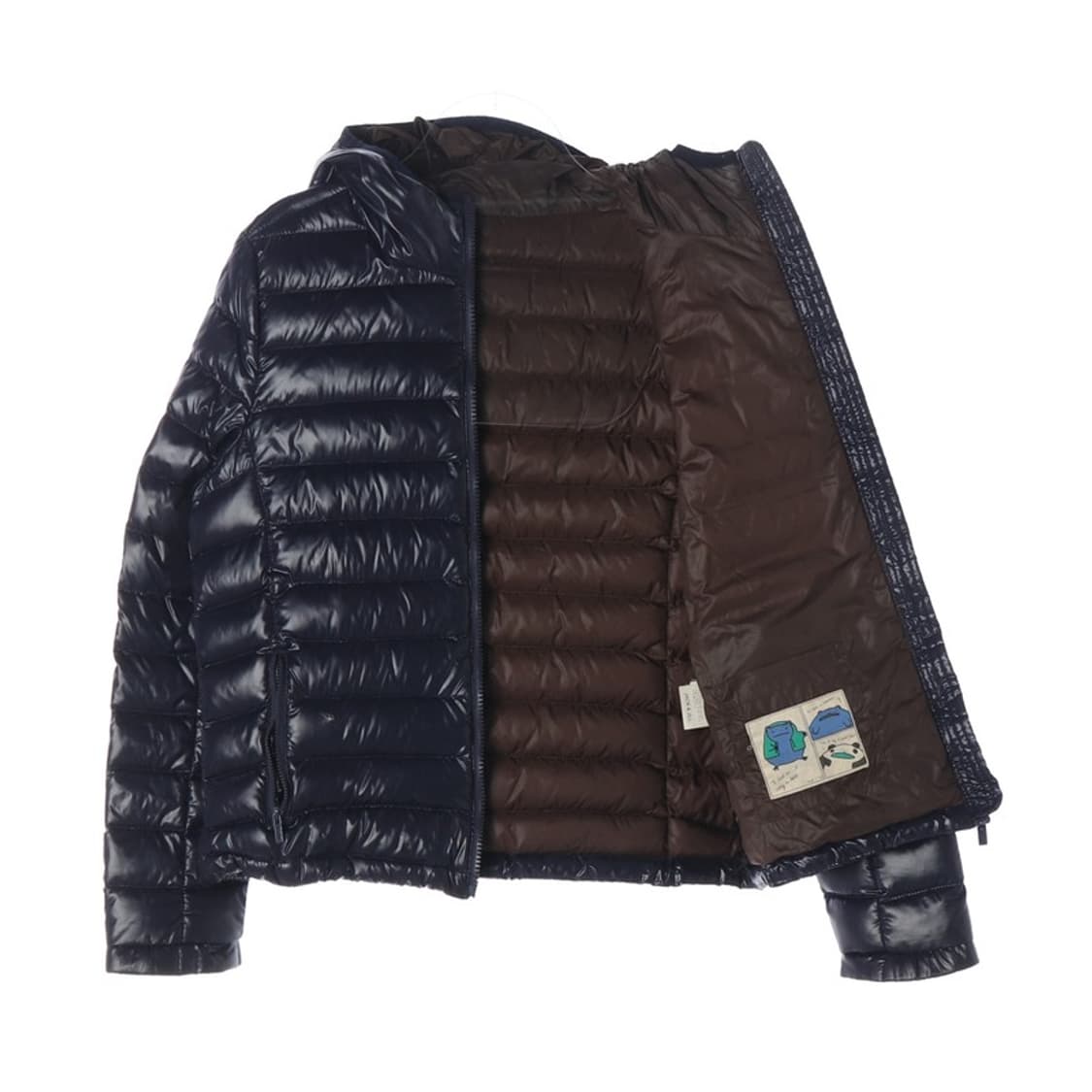잭앤질 유광 덕다운 경량 후드 패딩 네이비 90 상품이미지2