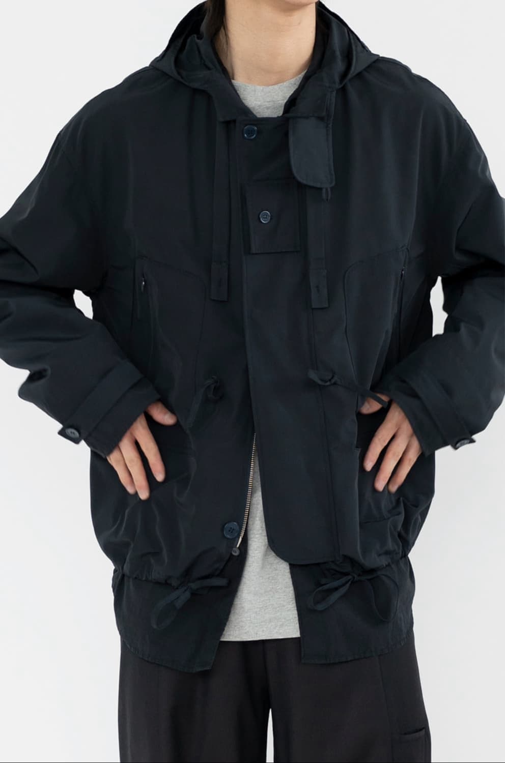 폴리테루 후디드 파카 블랙 상품이미지4