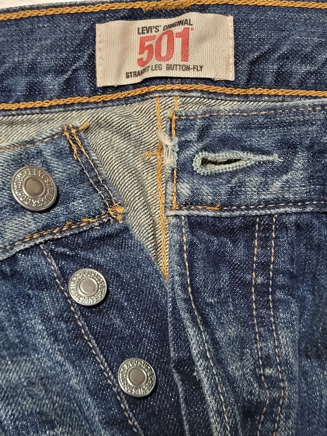 리바이스 501 워싱 일자청바지 상품이미지5