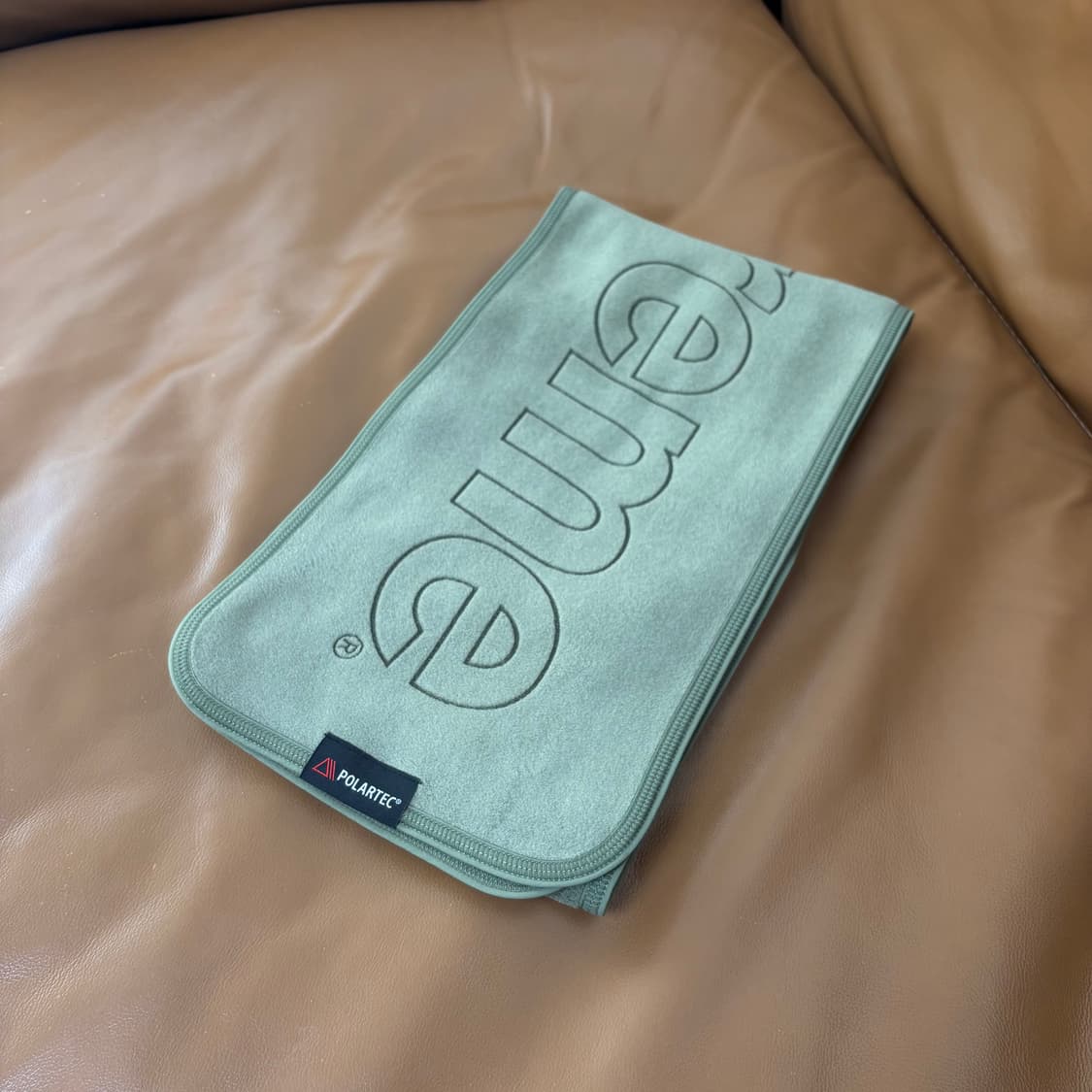 Supreme 슈프림 로고 카키 머플러 목도리 (Khaki) 상품이미지2