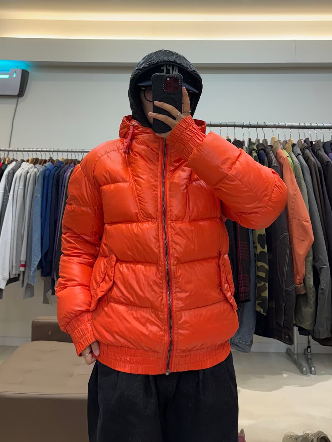 디젤 블랙골드 후드 다운 패딩  상품이미지5