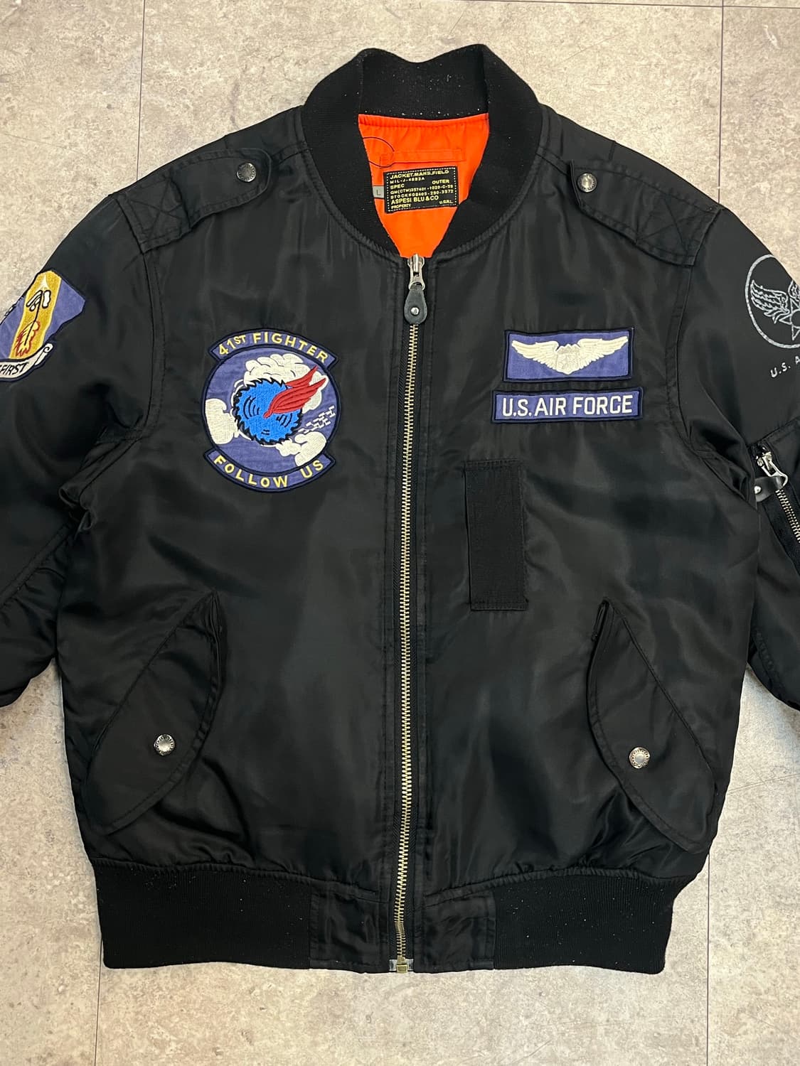 아스페시 ma1 항공점퍼 블랙 L #csz2481 상품이미지4