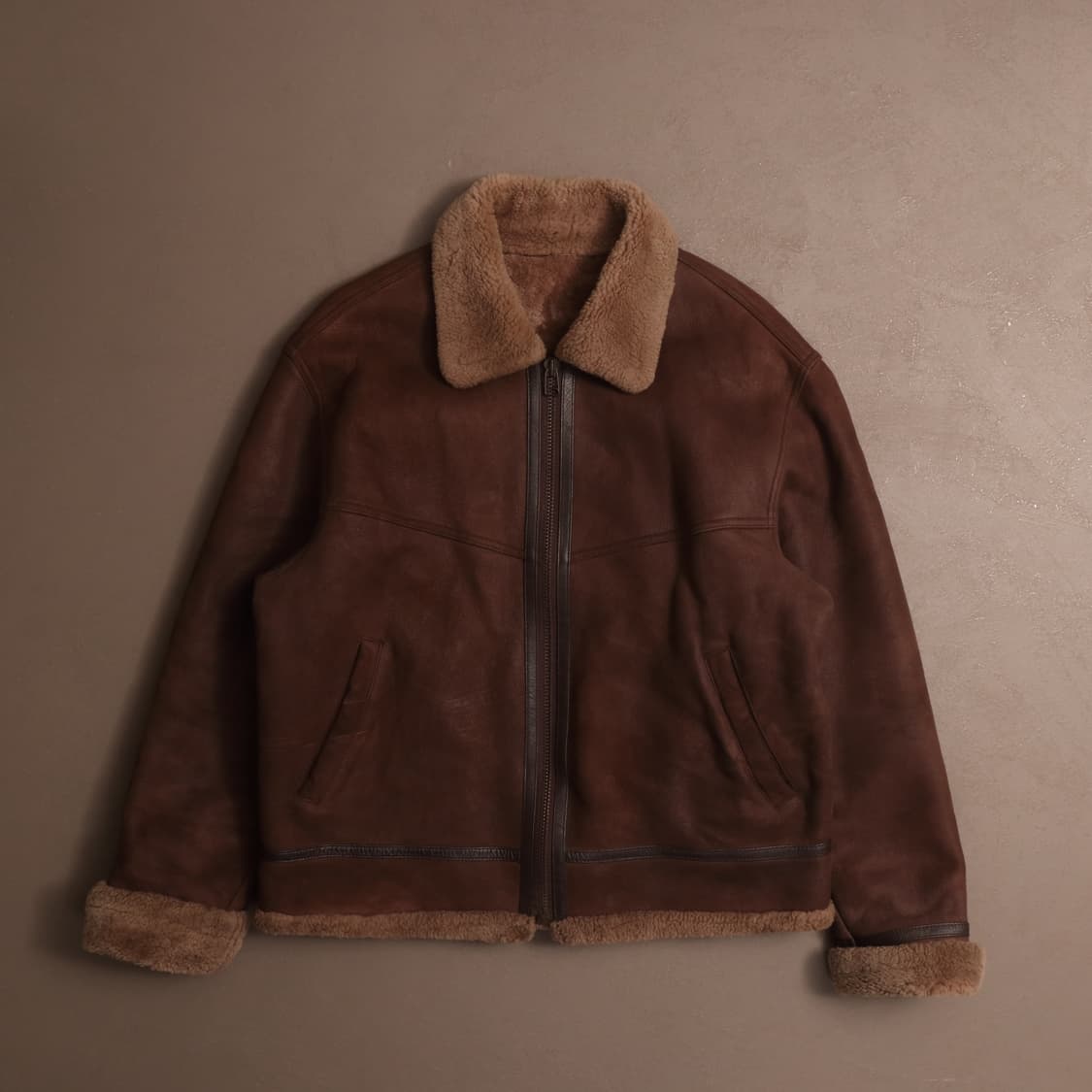 90's B-3 양가죽 레더 양털 무스탕 A1828 상품이미지1