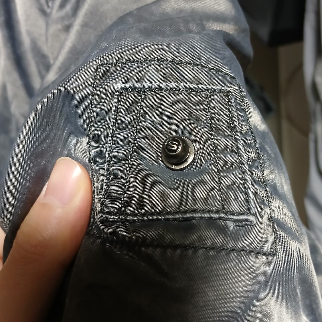 series 시리즈 구스다운 항공점퍼 패딩 다운 자켓 차콜 실버 워싱 상품이미지2