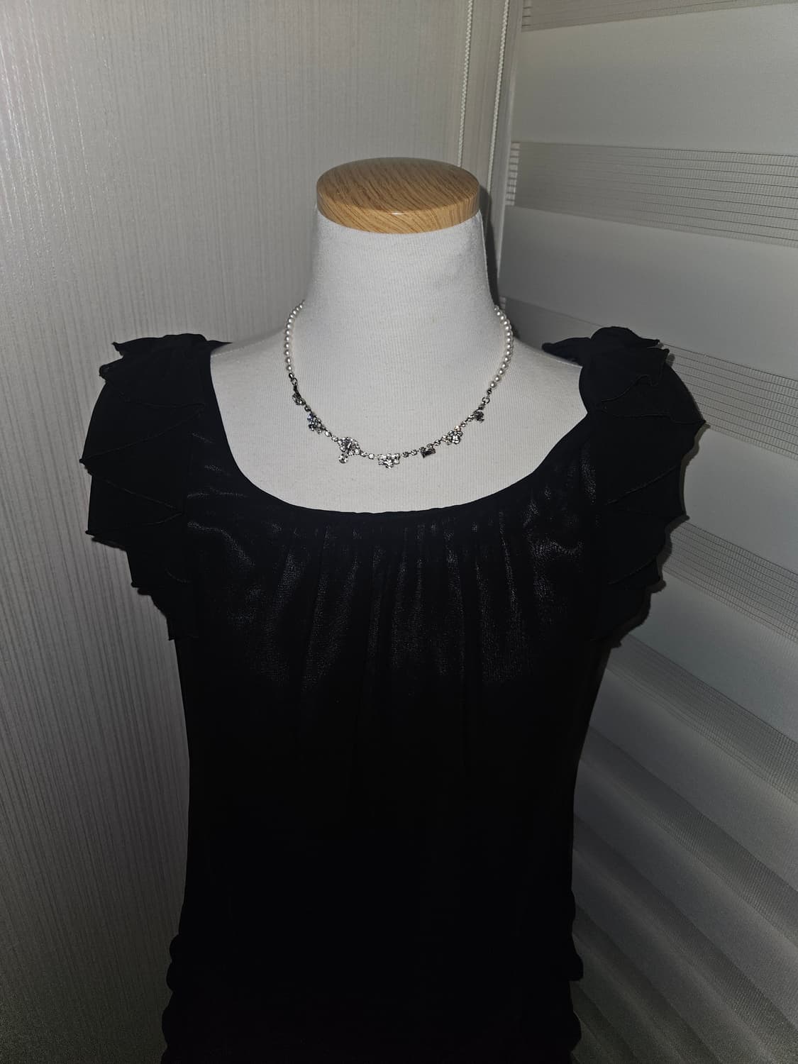 jines 공겜여주 블랙 러플 드레스 상품이미지2