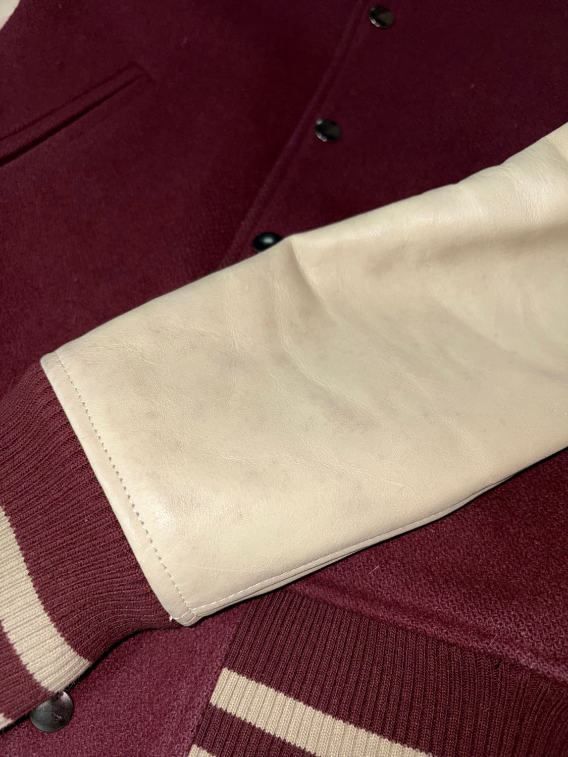 가죽 바시티 빈티지 자켓 상품이미지3