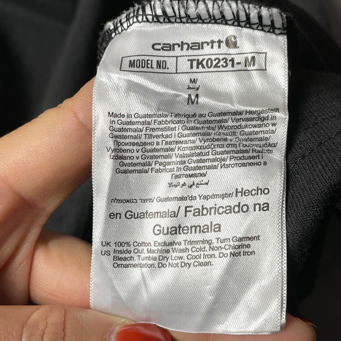 CARHARTT 칼하트 빈티지 블랙 코튼 긴팔 티셔츠 A00491 상품이미지10