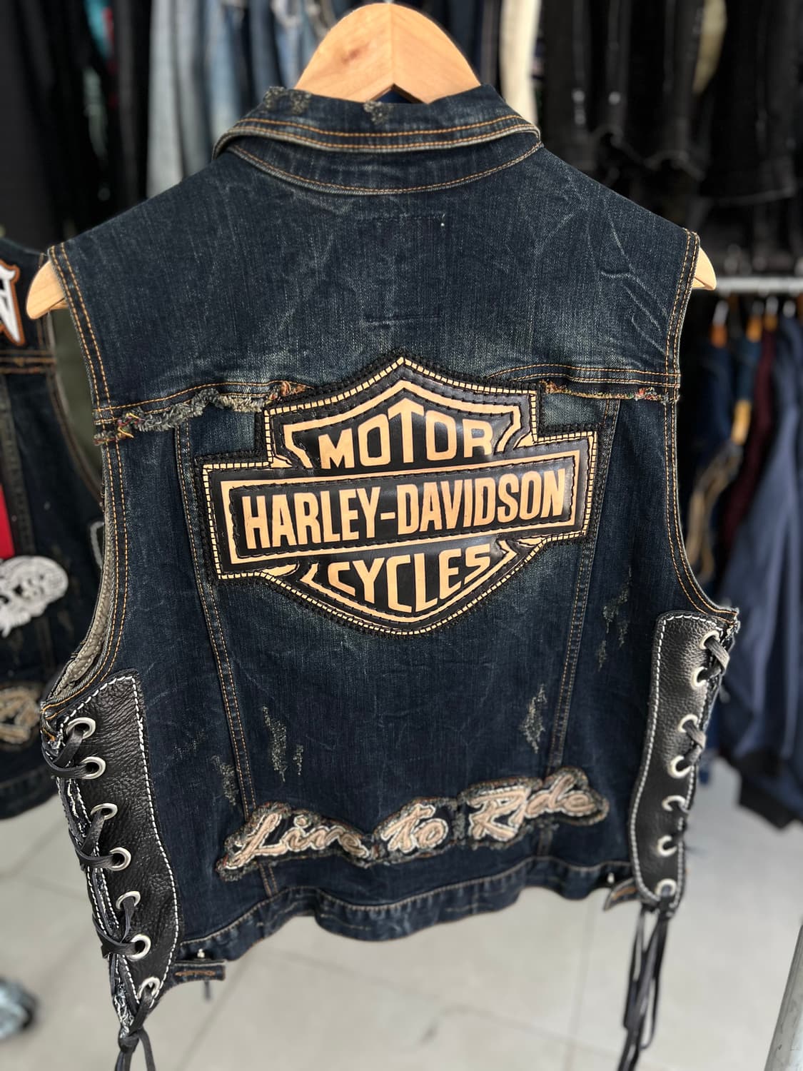 빈티지 워싱 커스텀 조끼  상품이미지7