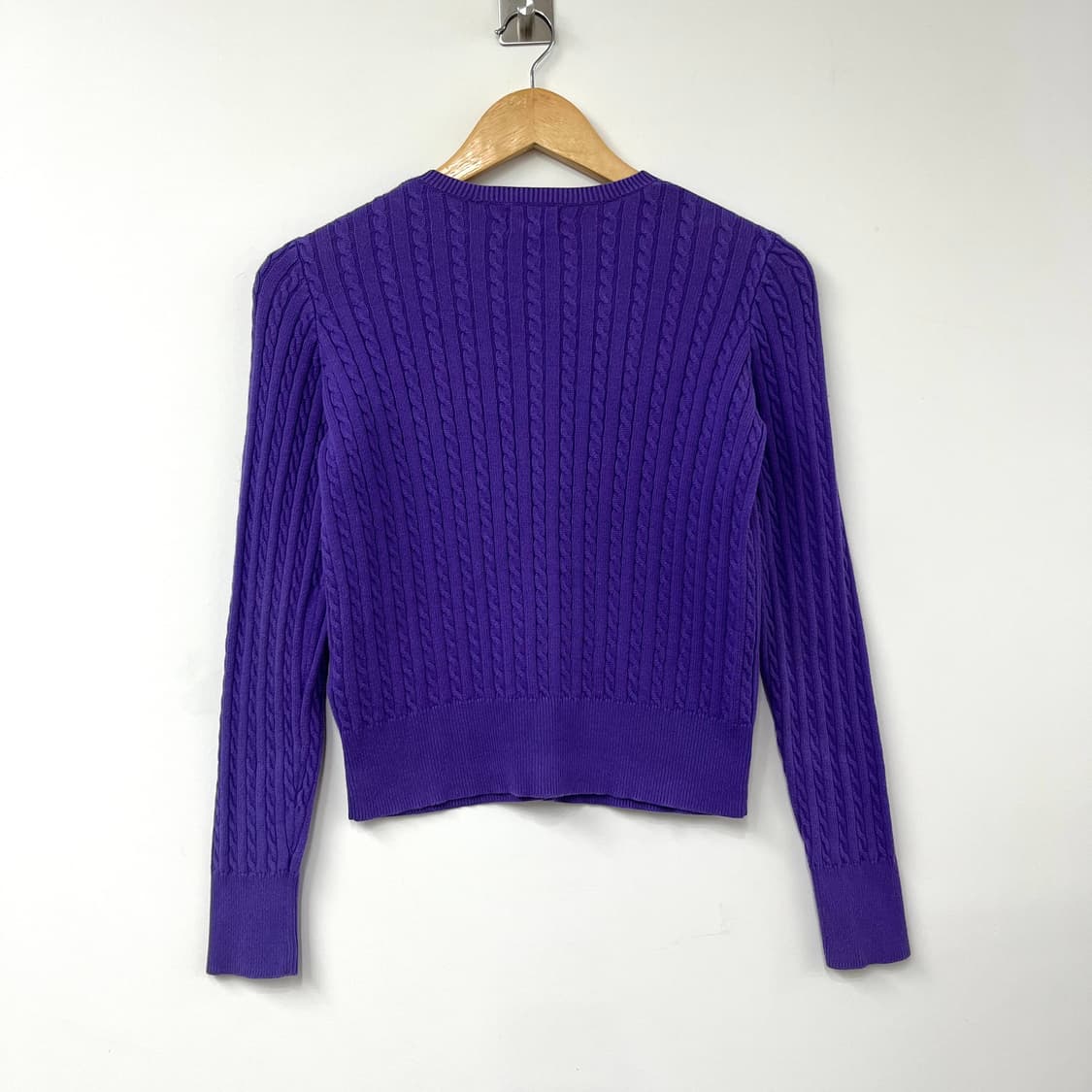 폴로 랄프로렌 퍼플 꽈배기 니트 가디건 상품이미지3