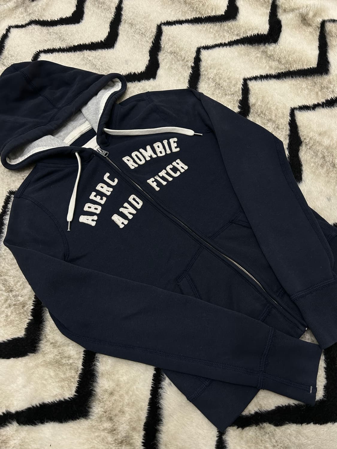 [S]아베크롬비 스펠아웃 후드집업/네이비/기모 상품이미지2