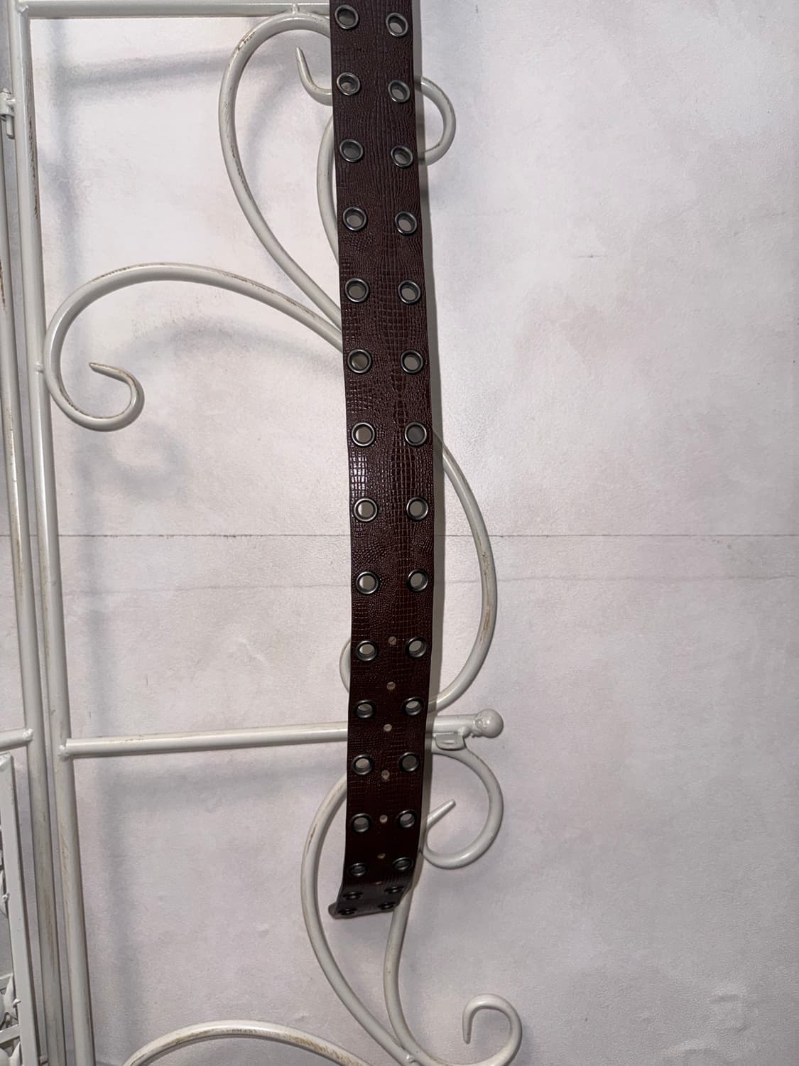 Brown cubic flower buckle punching belt 상품이미지6