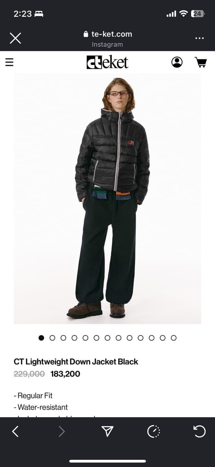 테켓 경량패딩 블랙 상품이미지3