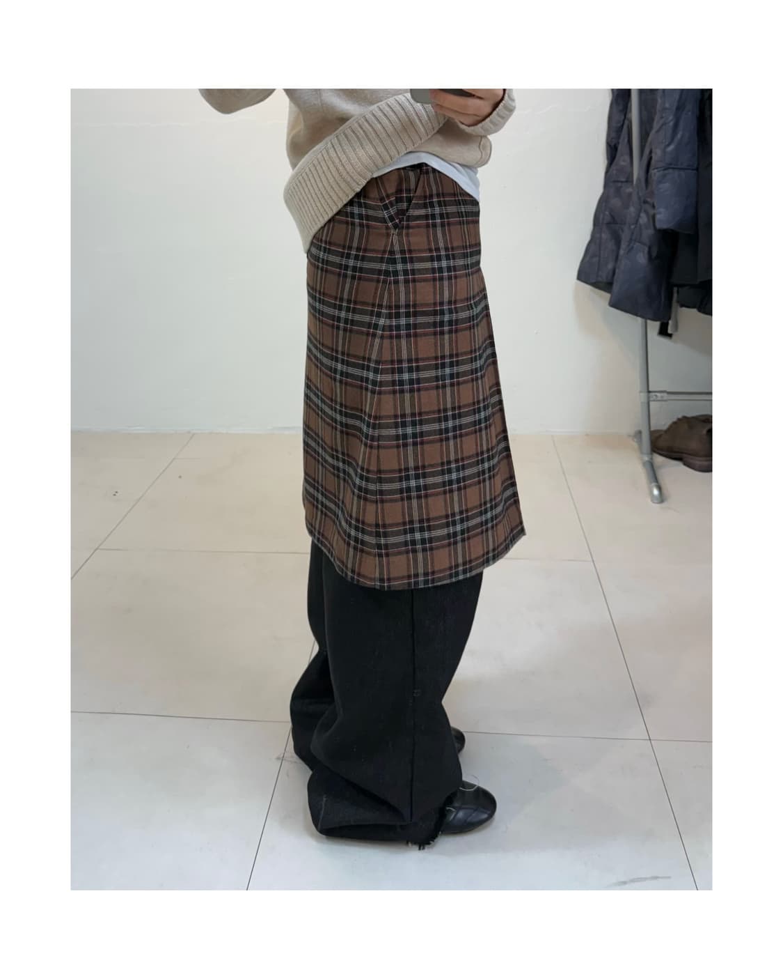 빈티지 체크 스커트 상품이미지2