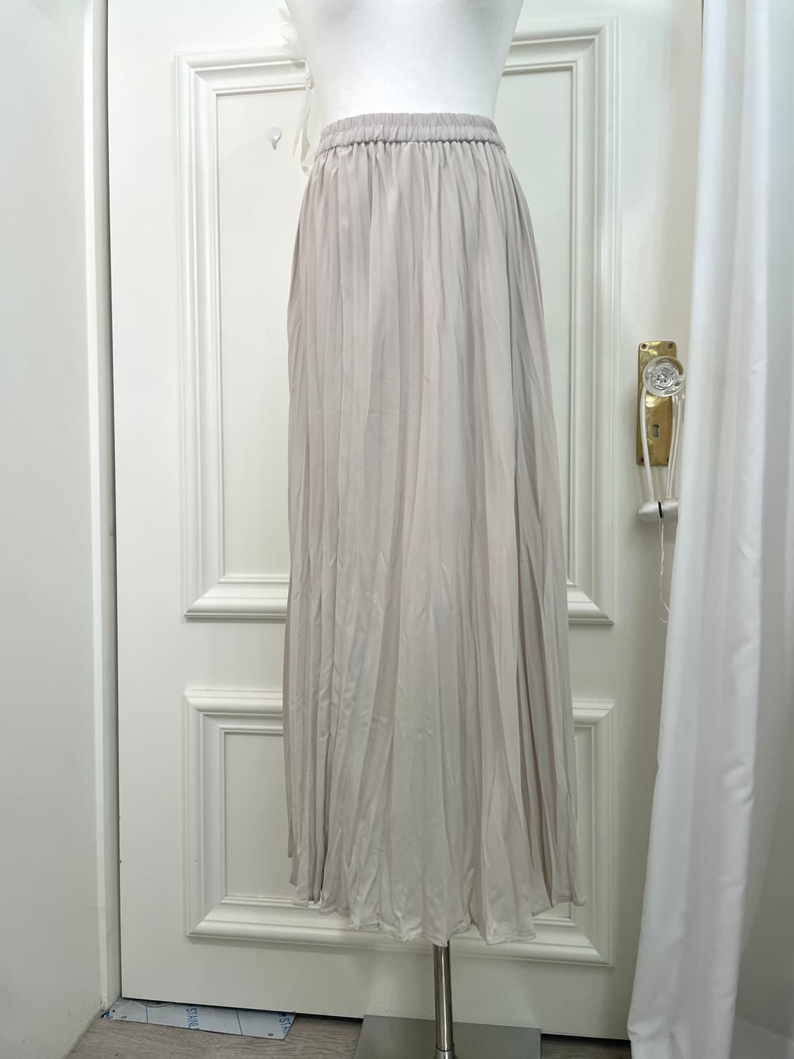sheer gray pleats banding long skirt 상품이미지4