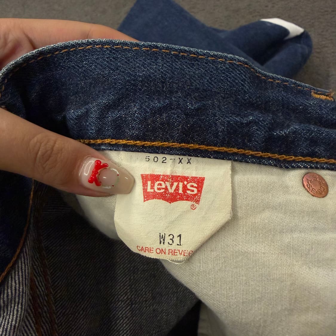 [정품/30X36] 리바이스502XX레드라인셀비지커스텀페인팅팬츠 상품이미지5
