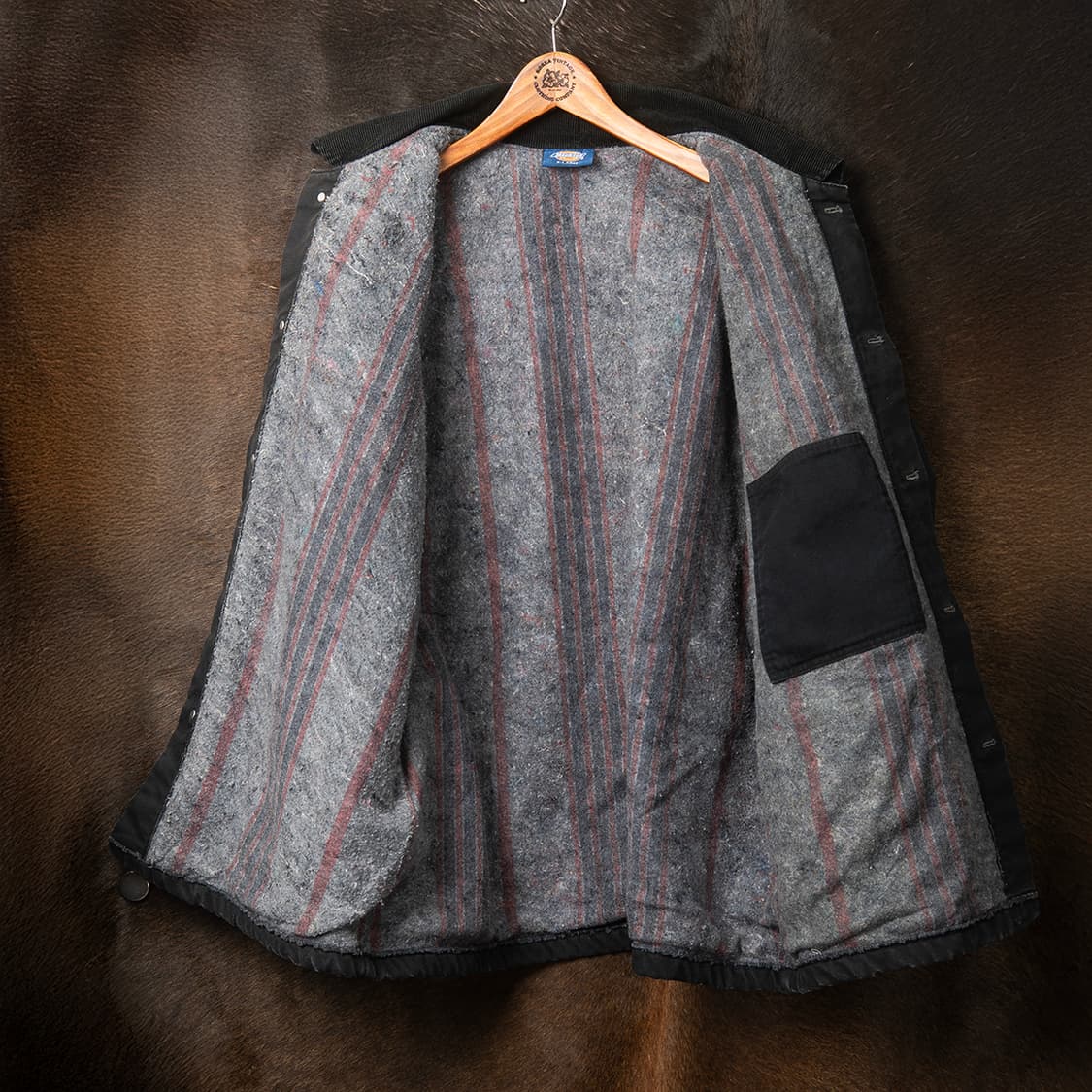 [XL] 90s 디키즈 워크웨어 블랭킷 라이닝 캔버스 쵸어코트 블랙  상품이미지10