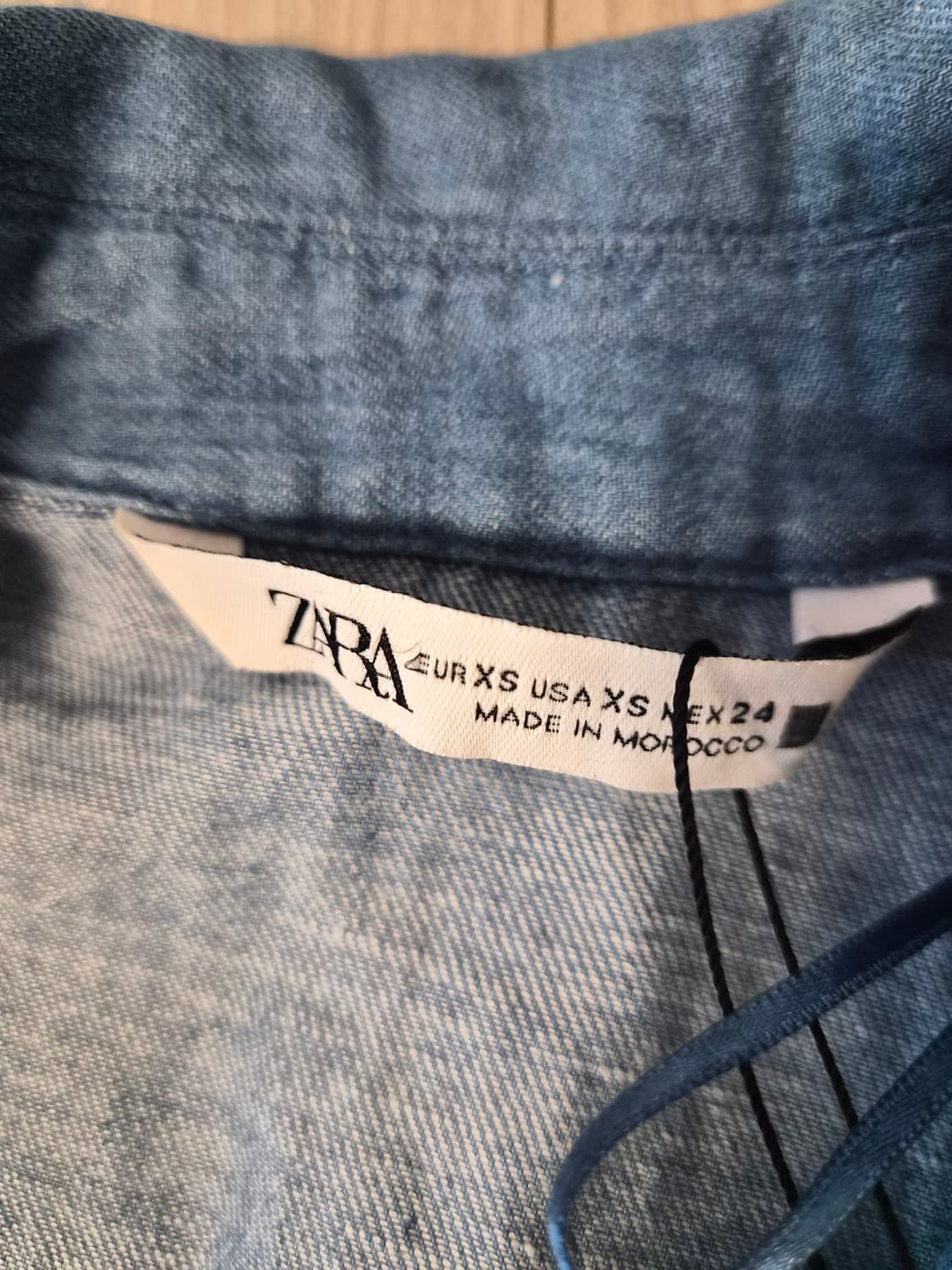 [ZARA] 자라 리넨 블렌드 반팔 점프수트 (데님 블루) 상품이미지5