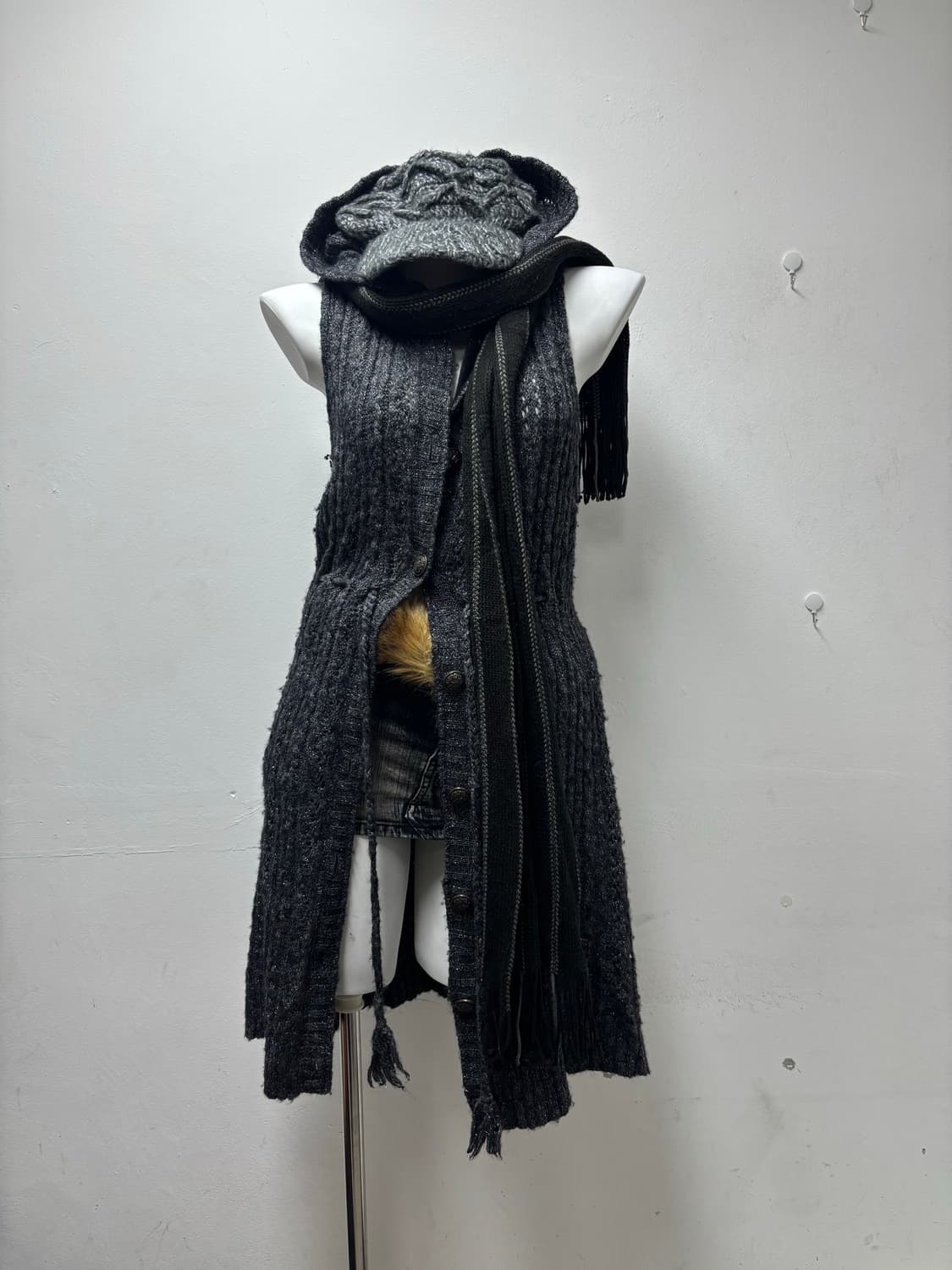 Grunge Fairy Long Hoodie Knit Cardigan 상품이미지1