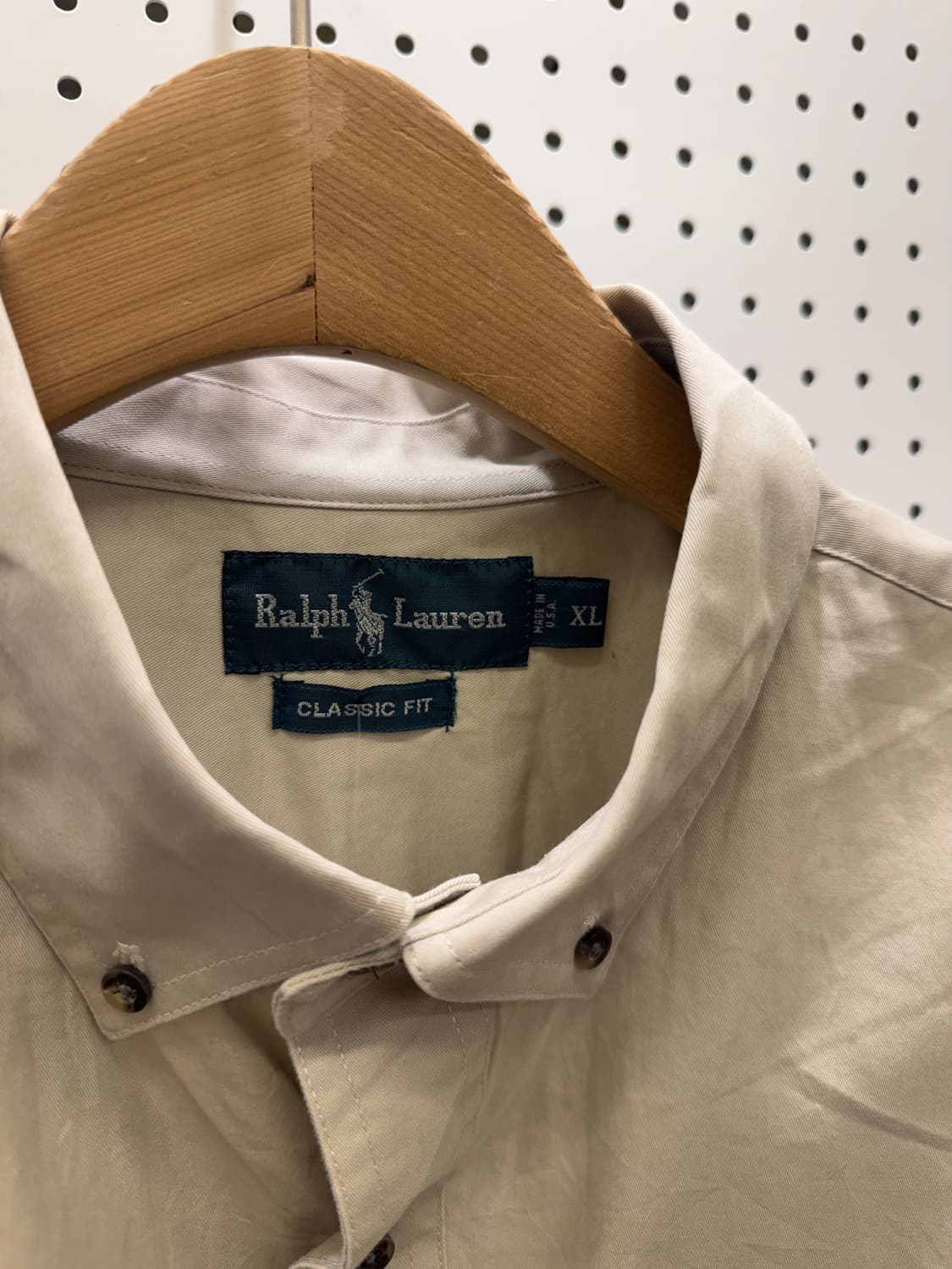 폴로 랄프로렌 베이지 클래식핏 버튼다운 셔츠 U435 상품이미지4