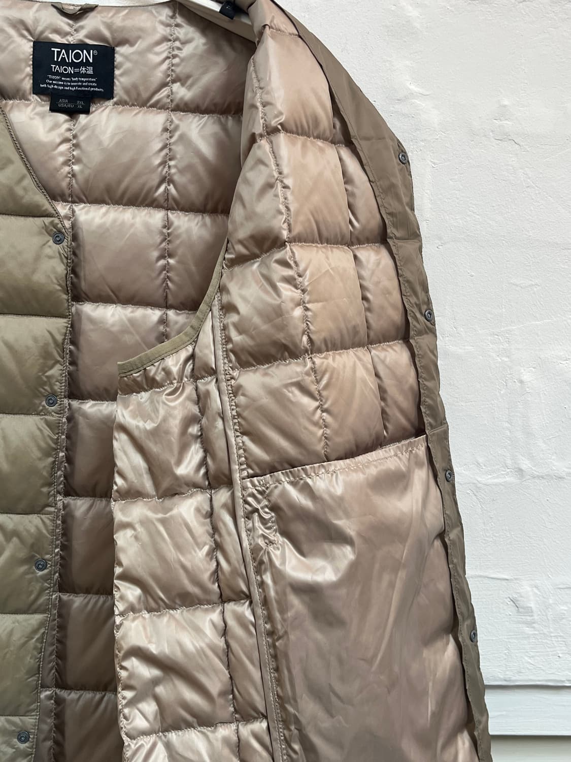 Taion 퀼팅 V넥 경량 패딩 조끼 베스트 2XL 상품이미지6