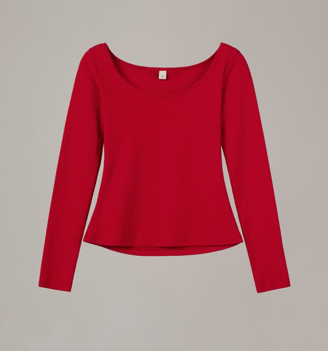 오버듀플레어 스쿱 넥 티셔츠 레드 상품이미지2
