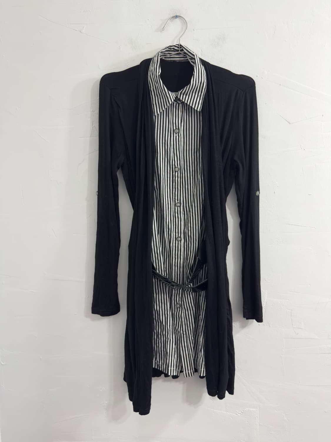 shirt layered belt cardigan 상품이미지5