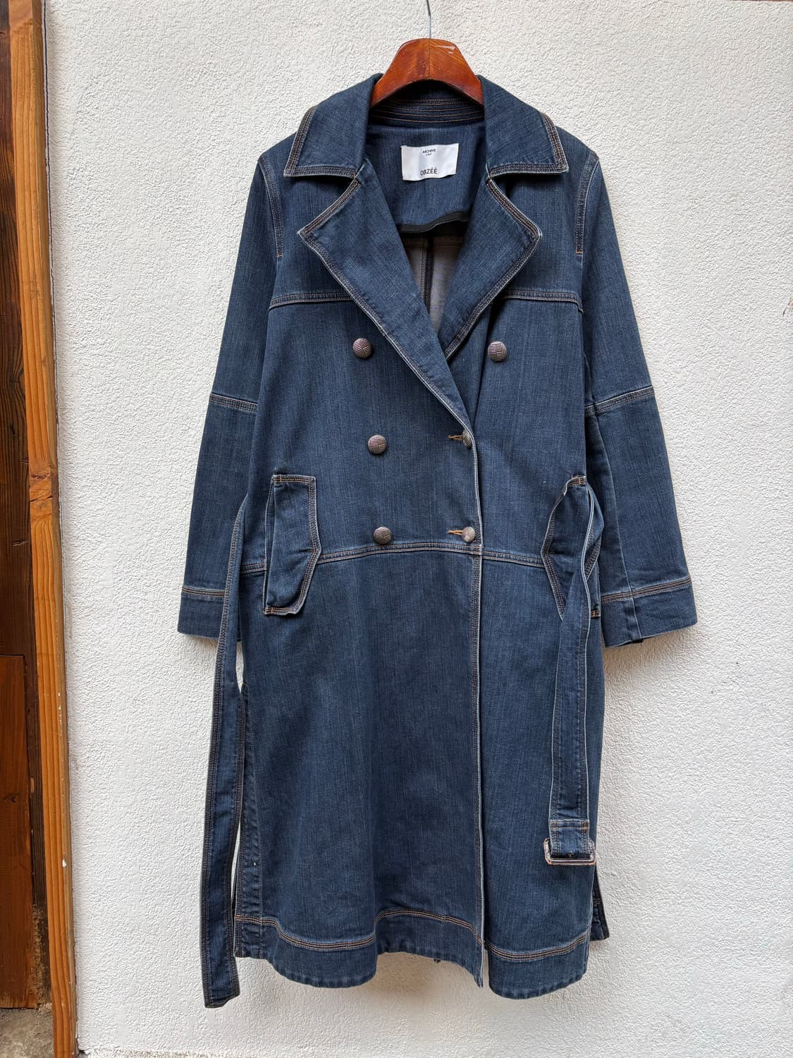 오브제 데님 트렌치코트 상품이미지1