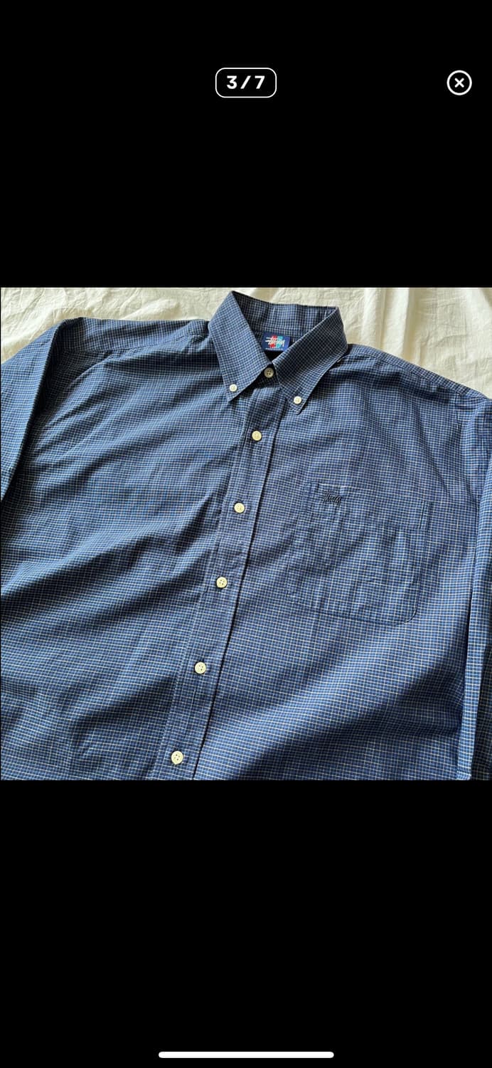 90s 올드 스투시 USA MADE 체크 셔츠 상품이미지3
